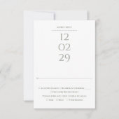 Eenvoudige Sage Groene Speciale Datum Bruiloft RSVP Kaartje (Voorkant)