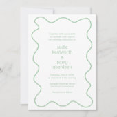 Eenvoudige Sage Groene Squiggle Lijst Moderne Brui Kaart (Voorkant)