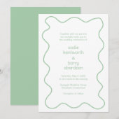 Eenvoudige Sage Groene Squiggle Lijst Moderne Brui Kaart (Voorkant / Achterkant)