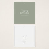 Eenvoudige Sage Kleding Winkel Prijs Label Vierkante Visitekaartjes (Voorkant /achterkant)