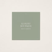 Eenvoudige Sage Kleding Winkel Prijs Label Vierkante Visitekaartjes (Voorkant)