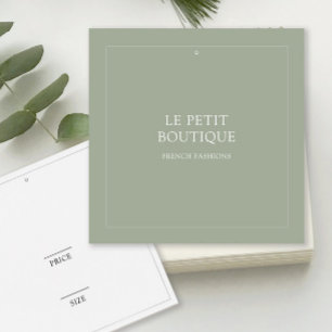 Eenvoudige Sage Kleding Winkel Prijs Label Vierkante Visitekaartjes