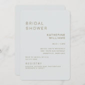 Eenvoudige Sage Moderne Bruidsborrel Kaart (Voorkant / Achterkant)