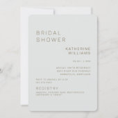 Eenvoudige Sage Moderne Bruidsborrel  Kaart (Voorkant)