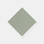 Eenvoudige Sage Script Namen Wedding Cocktail Servet (Hoek)