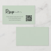 Eenvoudige Sage Weddenschap RSVP-webafsluitkaart Informatiekaartje (Voorkant / Achterkant)