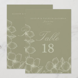 Eenvoudige Salie Bloem Bruiloft Tafelkaarten Kaart