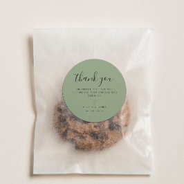 Eenvoudige salie groen minimalistische bruiloft Da Ronde Sticker