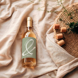 Eenvoudige salie groen vet minimalistische moderne wijn etiket