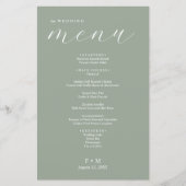 Eenvoudige salie groene kalligrafie elegante bruil (Voorkant)