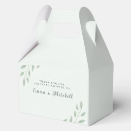 Eenvoudige Saliegroen Botanische Minimalistische T Bedankdoosjes