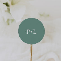 Eenvoudige Saliegroen | Elegant Monogram
