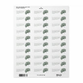 Eenvoudige saliegroen Ginkgo-blad Bruiloft Etiket (Full Sheet)