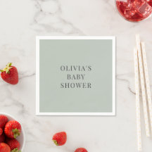 Eenvoudige saliegroene babyshower