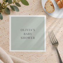 Eenvoudige saliegroene babyshower