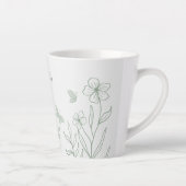 Eenvoudige saliegroene botanische afbeeldingen latte mok (Rechts)