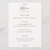 Eenvoudige Saliegroene Botanische Minimalistische Menu (Voorkant)
