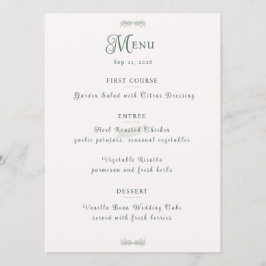 Eenvoudige Saliegroene Botanische Minimalistische  Menu