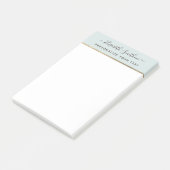 Eenvoudige saliegroene gouden minimale persoonlijk post-it® notes (Schuin)