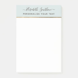 Eenvoudige saliegroene gouden minimale persoonlijk post-it® notes