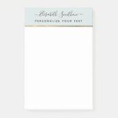 Eenvoudige saliegroene minimalistische persoonlijk post-it® notes (Voorkant)