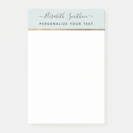 Eenvoudige saliegroene minimalistische persoonlijk post-it® notes (Voorkant)