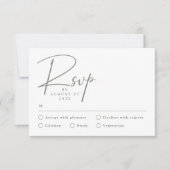 Eenvoudige saliegroene moderne RSVP-kaart RSVP Kaartje (Voorkant)