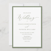 Eenvoudige Saliegroene Monogram Calligrafie Bruilo Kaart (Voorkant)