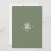 Eenvoudige Saliegroene Monogram Calligrafie Bruilo Kaart (Achterkant)