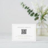 Eenvoudige Saliegroene Monogram QR Code Elegante T Informatiekaartje (Staand voorkant)