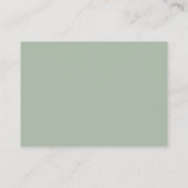 Eenvoudige Saliegroene Monogram QR Code Elegante T Informatiekaartje (Achterkant)