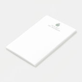 Eenvoudige saliegroene schattige appel gepersonali post-it® notes (Schuin)