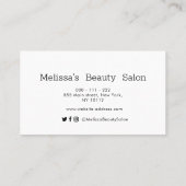 Eenvoudige salon afspraak kaart visitekaartje (Achterkant)
