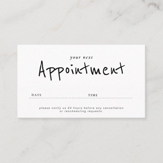 Eenvoudige salon afspraak kaart visitekaartje (Voorkant)