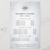 Eenvoudige Salon Service Menu Flyer (Voorkant)