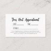 Eenvoudige Salon Volgende Afspraak Visitekaartje (Achterkant)