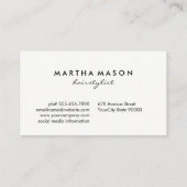 Eenvoudige salonschaar-monogram visitekaartje (Achterkant)