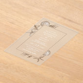 Eenvoudige Sandy Seashells Beach bruiloft Acryl Uitnodigingen (Laagn)