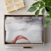 Eenvoudige Santa Claus wandelen in besneeuwd bos Tissuepapier (Geschenk)