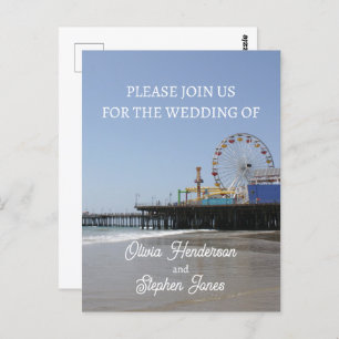 Eenvoudige Santa Monica Pier Ferris Wheel uitnodig Briefkaart