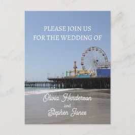 Eenvoudige Santa Monica Pier Ferris Wheel uitnodig Briefkaart