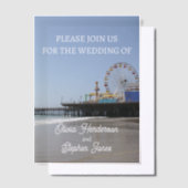 Eenvoudige Santa Monica Pier Ferris Wheel uitnodig Vellum Uitnodigingen (Offset)