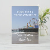 Eenvoudige Santa Monica Pier-reuzenrad uitnodiging (Staand voorkant)
