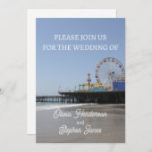 Eenvoudige Santa Monica Pier-reuzenrad uitnodiging (Voorkant / Achterkant)