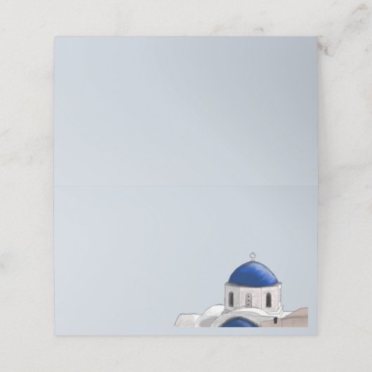 Eenvoudige Santorini Blauwe koepel plaatskaart - L Plaatskaartje (Buitenkant ongevouwen)
