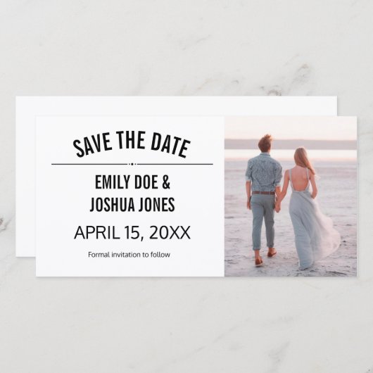 eenvoudige save the date bruiloft aangepaste sjabl (Voorkant / Achterkant)