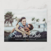 Eenvoudige Save the Date Elegante Scriptie Foto Mo Briefkaart (Voorkant)