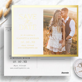 Eenvoudige Save The Date Folie Uitnodigingskaart Uitnodiging Briefkaart