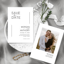 Eenvoudige Save the Date Foto Zwart Wit