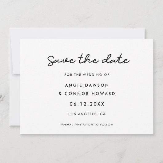 Eenvoudige  Save the date fotokaart (Achterkant)